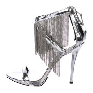 B BRIAN ATWOODLeather Peep-Toe Sandals.